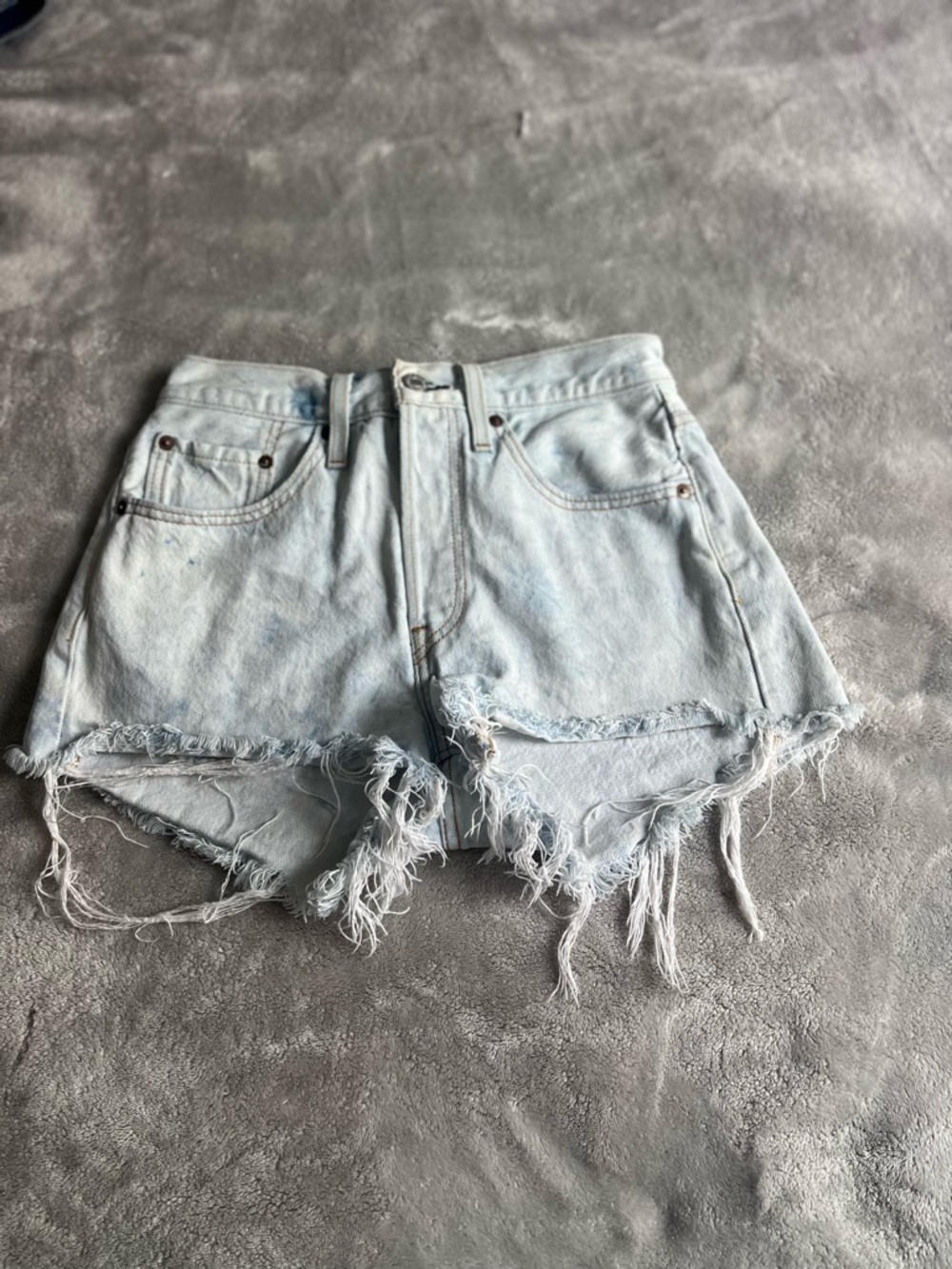 Levi 501 Wash Distressed Denim Shorts